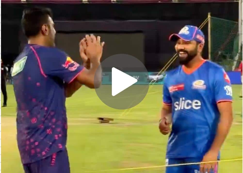 [WATCH] Rohit Sharma In Cheerful Mood As He Interacts With RR Players Ahead Of IPL Match